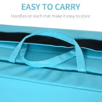 4'x8'x2" Folding Gymnastics Tumbling Mat, Exercise Mat with Carrying Handles for Yoga, MMA, Martial Arts, Stretching, Core Workouts, Light Blue Gymnastics Mats at Gallery Canada