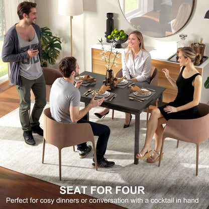 47" x 30" Dining Table, Farmhouse Pine Wood Frame, Black Dining Tables at Gallery Canada