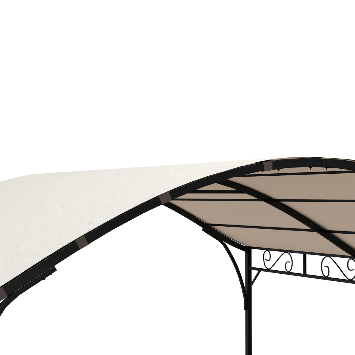 10' x 10' Outdoor Pergola, Galvanized Steel Frame, UV30+ Canopy, Cream White