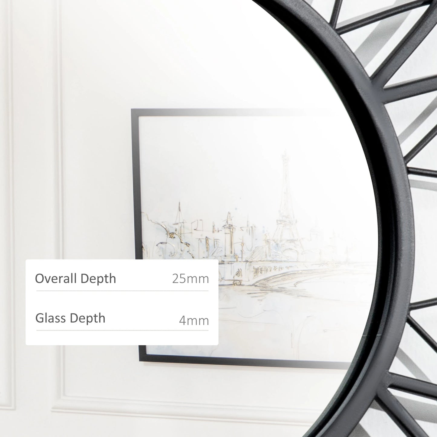 31" x 31" Flower Wall Mirror, Decorative, Living Room, Bedroom, Black Wall Mirrors at Gallery Canada