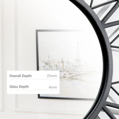 31" x 31" Flower Wall Mirror, Decorative, Living Room, Bedroom, Black Wall Mirrors at Gallery Canada