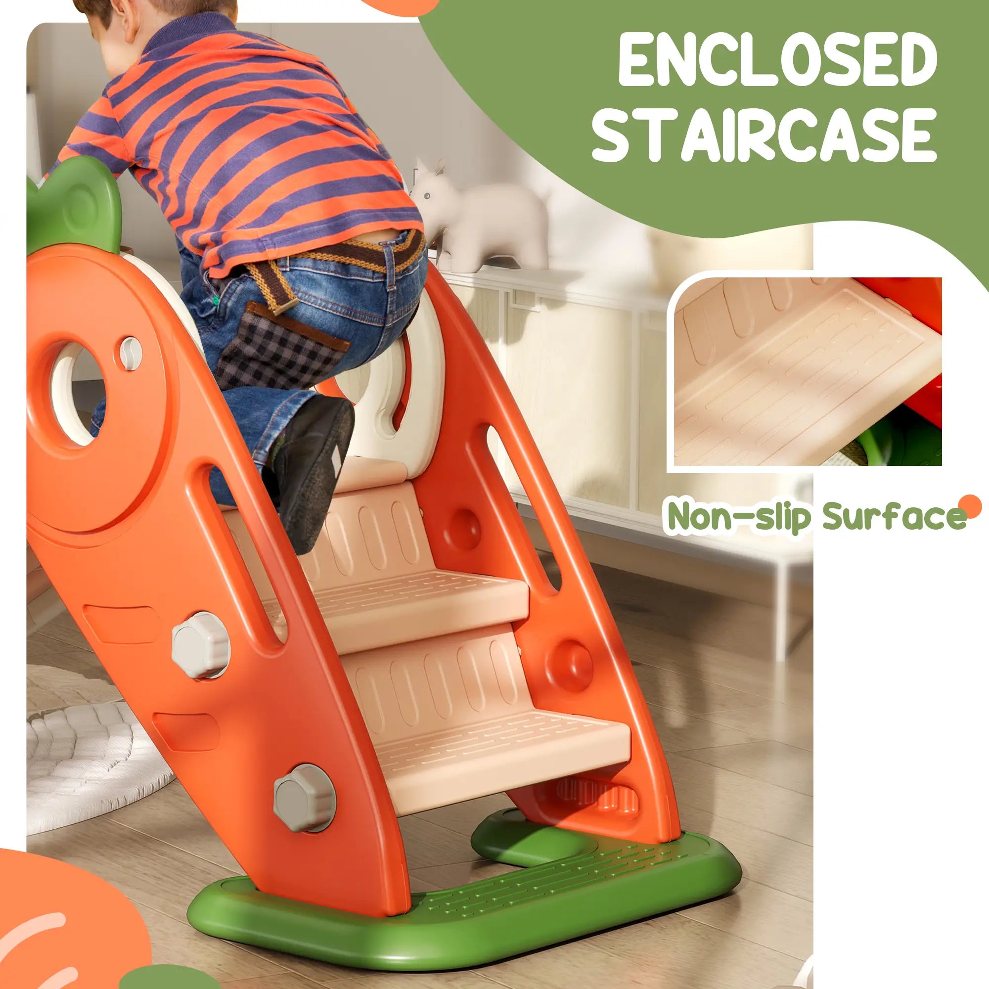 Foldable Toddler Slide, Basketball Hoop, Climber, 1-3 Years, Orange Gym Sets & Swings at Gallery Canada