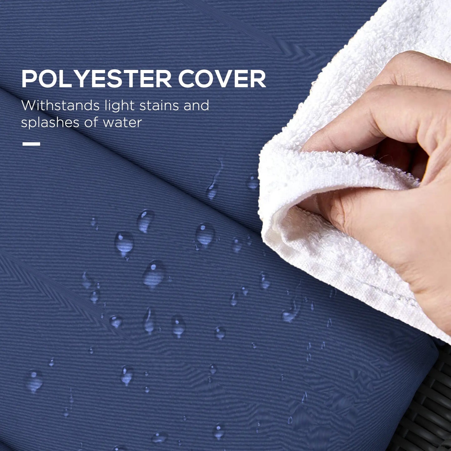 Patio Chaise Lounge Chair Cushion, with Headrest and Ties, Dark Blue Patio Chair Cushions at Gallery Canada