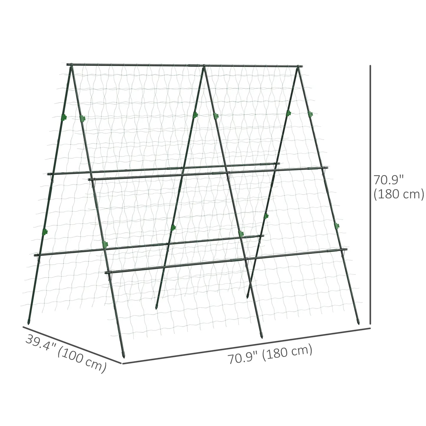 Metal Cucumber Trellis With Netting, A Frame Tomato Support, Green Plant Stands at Gallery Canada