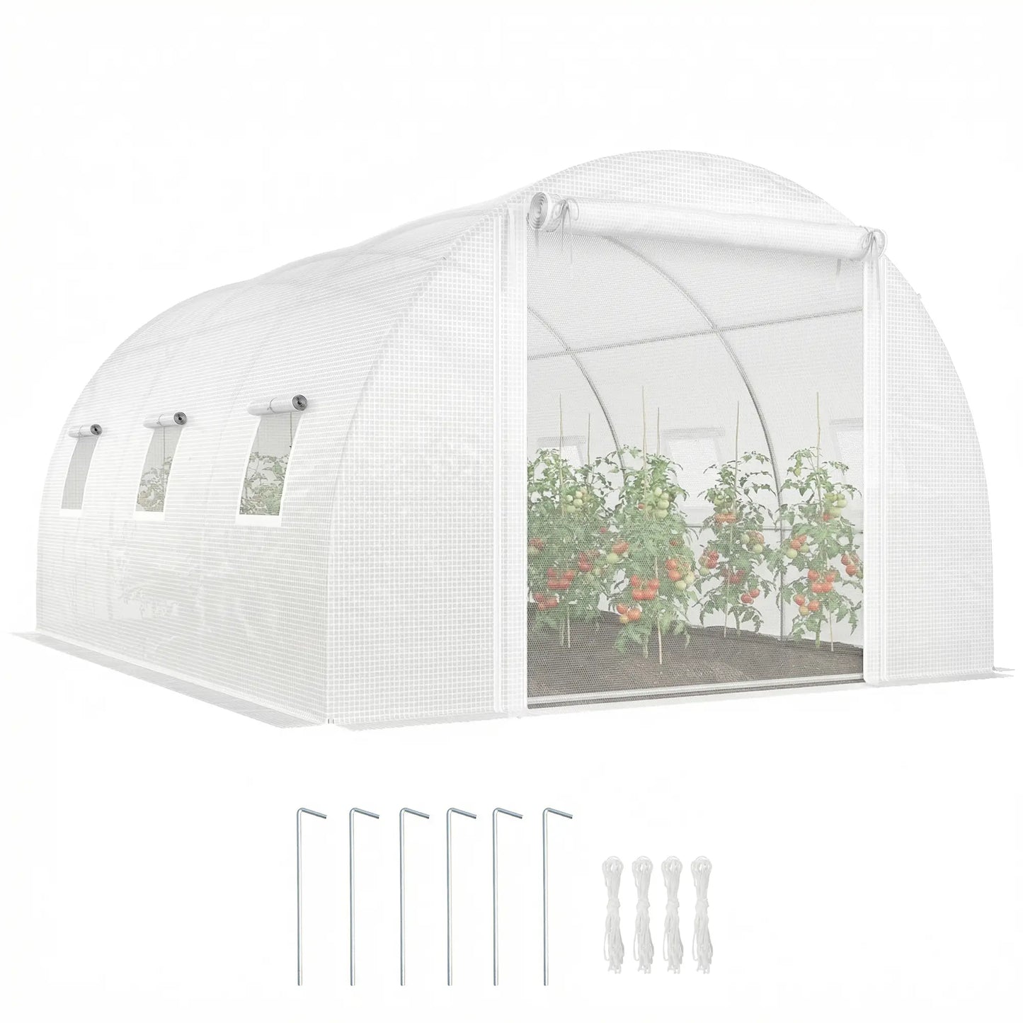 Walk-In Tunnel Greenhouse, 13'x9.8'x6.6', White Tunnel Greenhouses at Gallery Canada