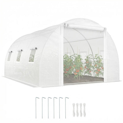 Walk-In Tunnel Greenhouse, 13'x9.8'x6.6', White Tunnel Greenhouses at Gallery Canada