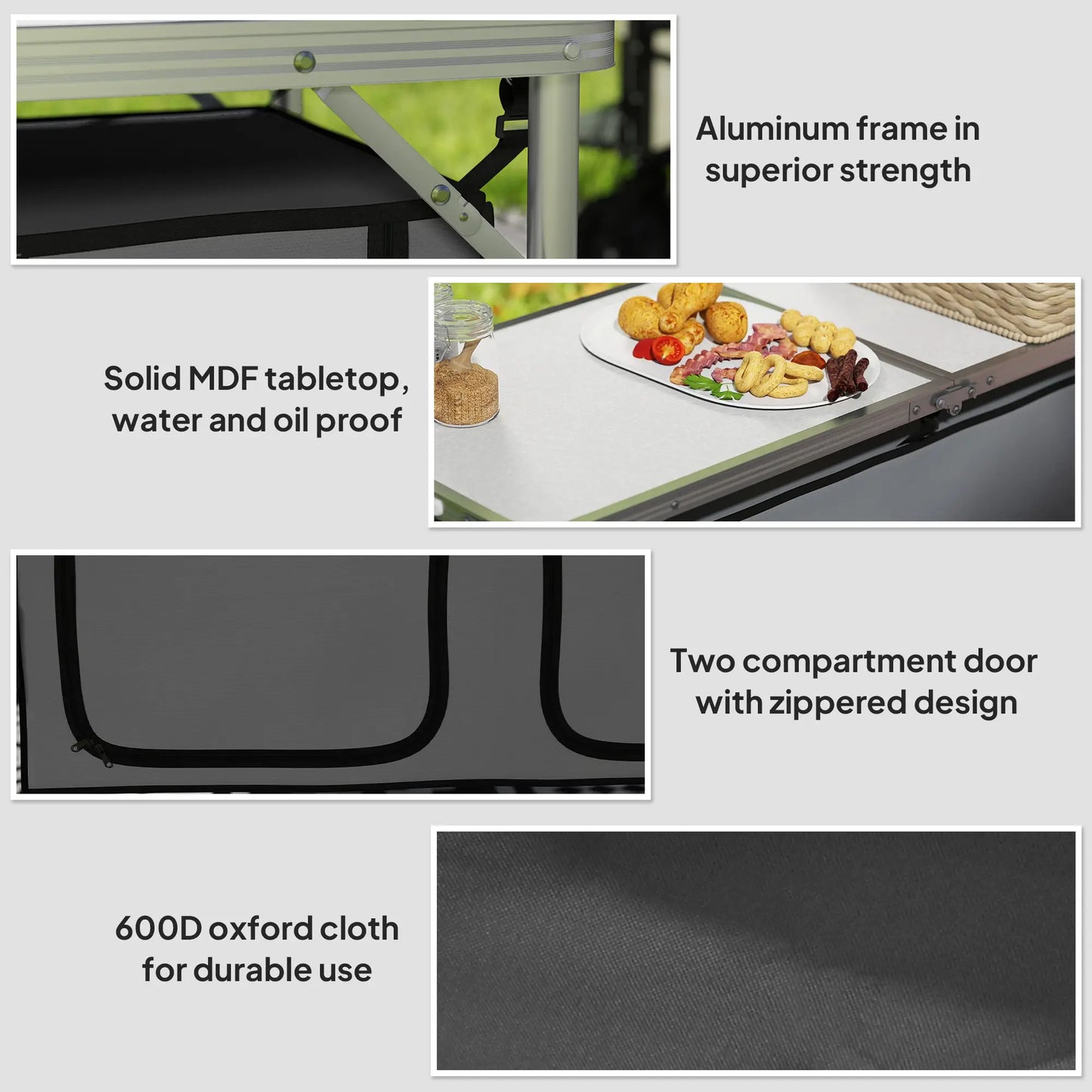 Adjustable Height Aluminum Folding Picnic Table, Outdoor Camping Picnic Tables & Camping Chairs at Gallery Canada