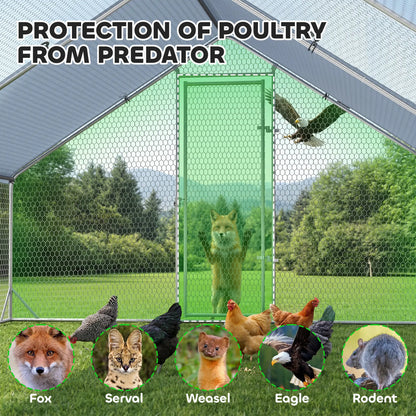 9.8' x 26.2' x 6.6' Chicken Coop, Outdoor Hen House With Cover, Lockable Door Chicken Coops at Gallery Canada