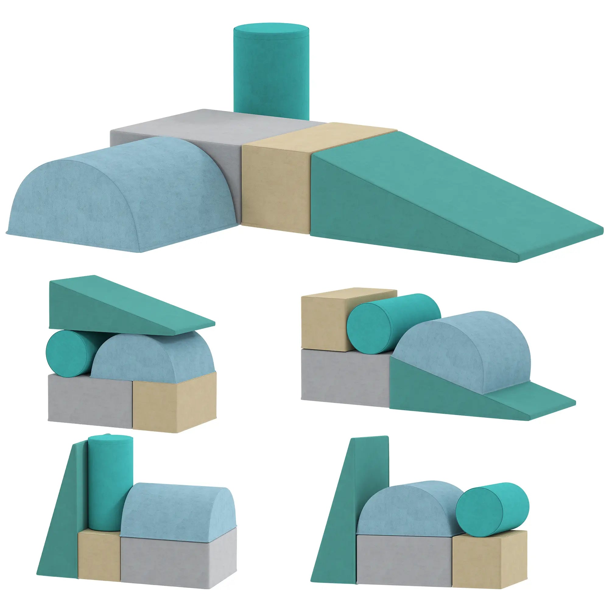 Toddler Climbing Toy, Removable Cover, Indoor Play Set, Blue/Green Kids Gym & Playmats at Gallery Canada