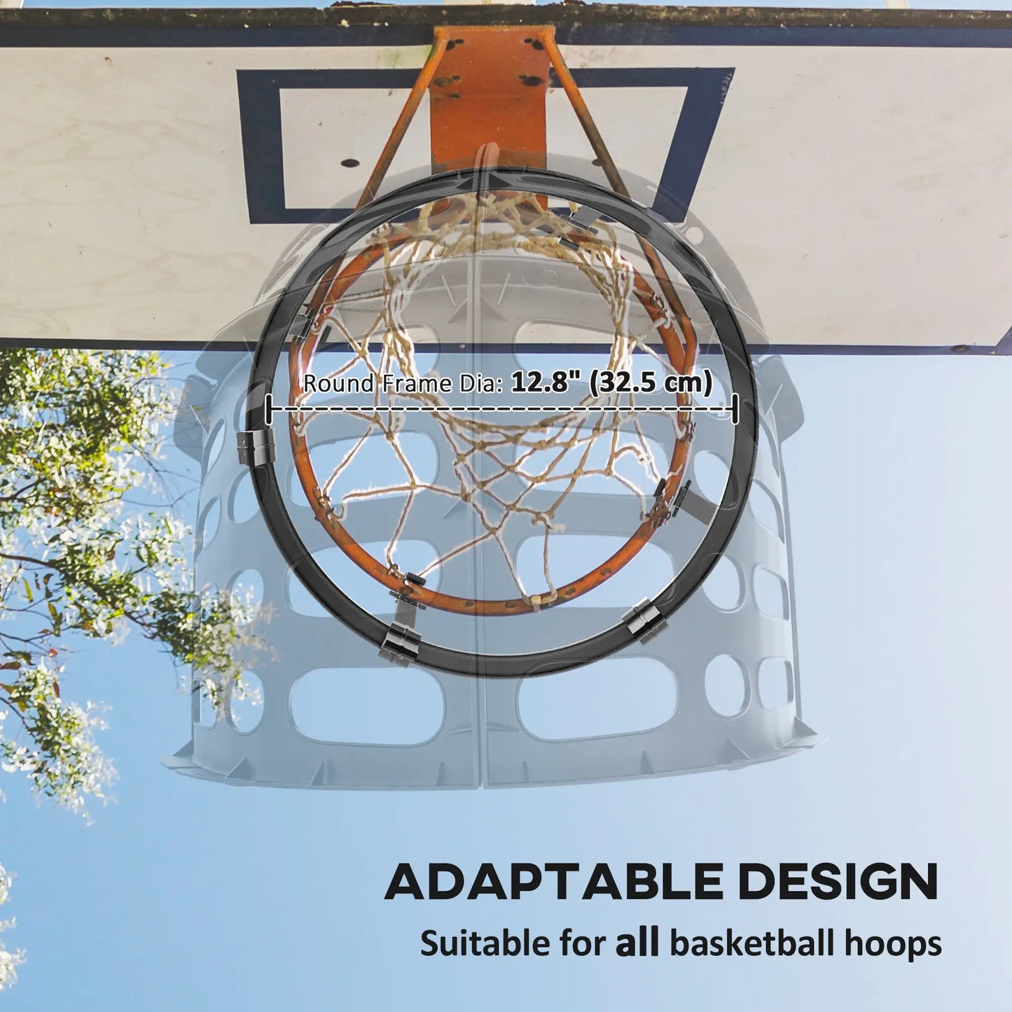 Height Adjustable Basketball Rebounder, 360° Rotatable Return Chute, Black Basketball at Gallery Canada