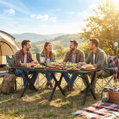4ft Folding Camping Table, Waterproof Picnic Table, Black Picnic Tables & Camping Chairs at Gallery Canada