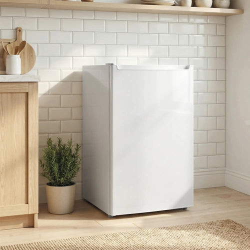 2.1 Cu. Ft. Mini Freezer, Compact Upright, Reversible Door, White