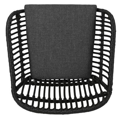 Outdoor Woven Faux Rattan Chairs with Cushions, 24" L x 24" W x 32" H, Brown+Beige Patio Chairs at Gallery Canada