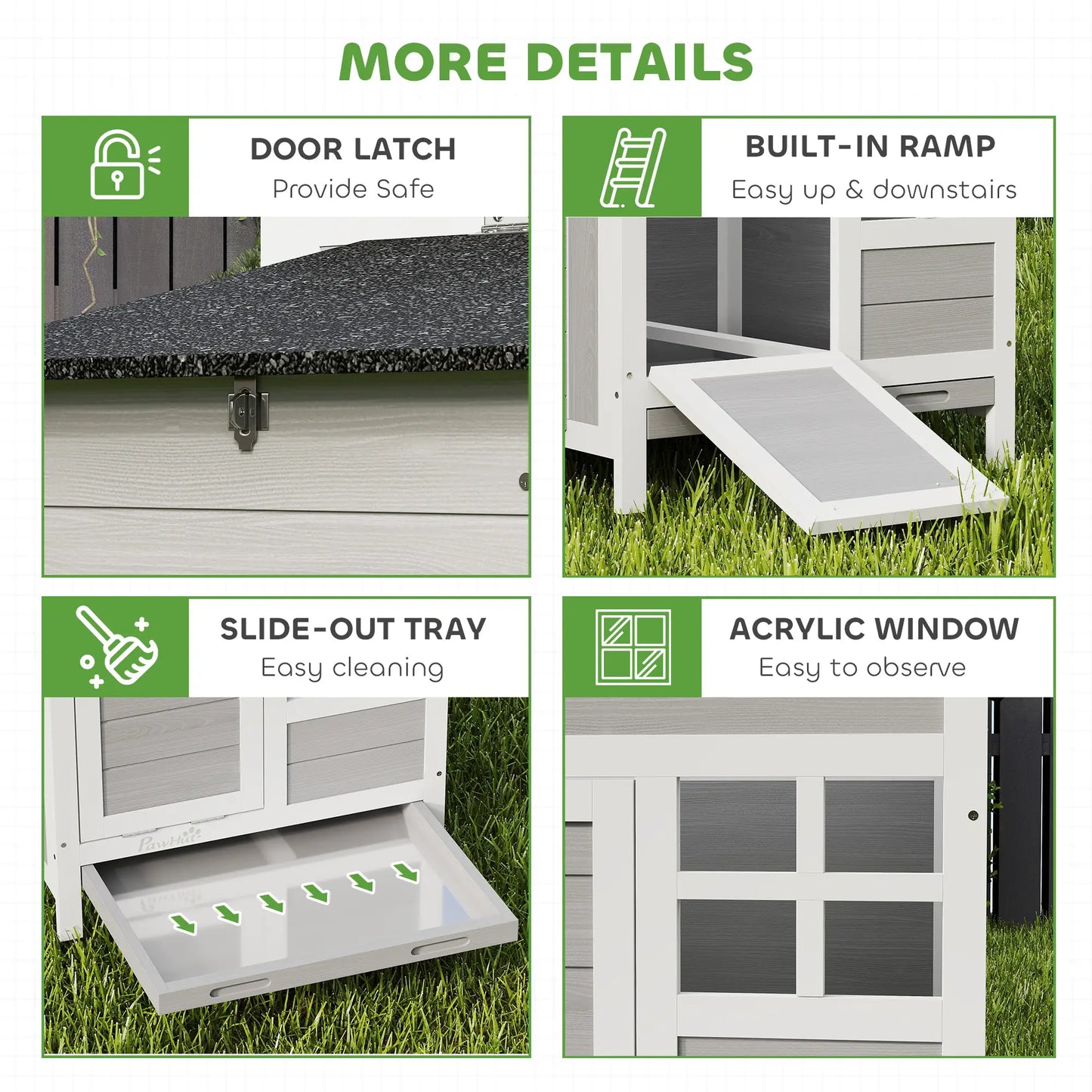 Wooden Chicken Coop With Nesting Box, Pull-Out Metal Tray, 36" x 25" x 27" Chicken Coops at Gallery Canada