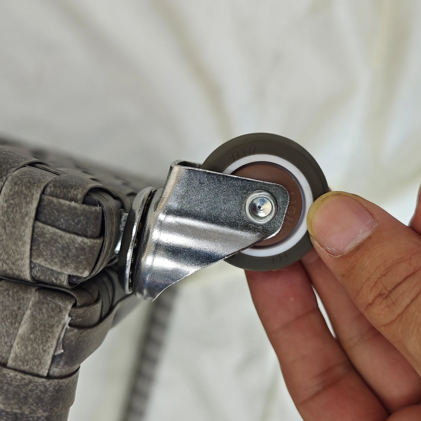 PE Wicker Serving Cart, 2-Tier Shelf, Outdoor Wheeled Rattan Cart, Grey Patio Dinning Tables at Gallery Canada