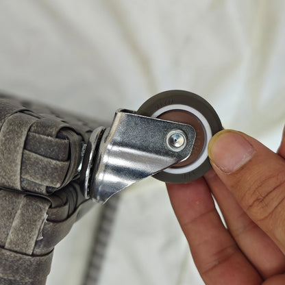 PE Wicker Serving Cart, 2-Tier Shelf, Outdoor Wheeled Rattan Cart, Grey Patio Dinning Tables at Gallery Canada