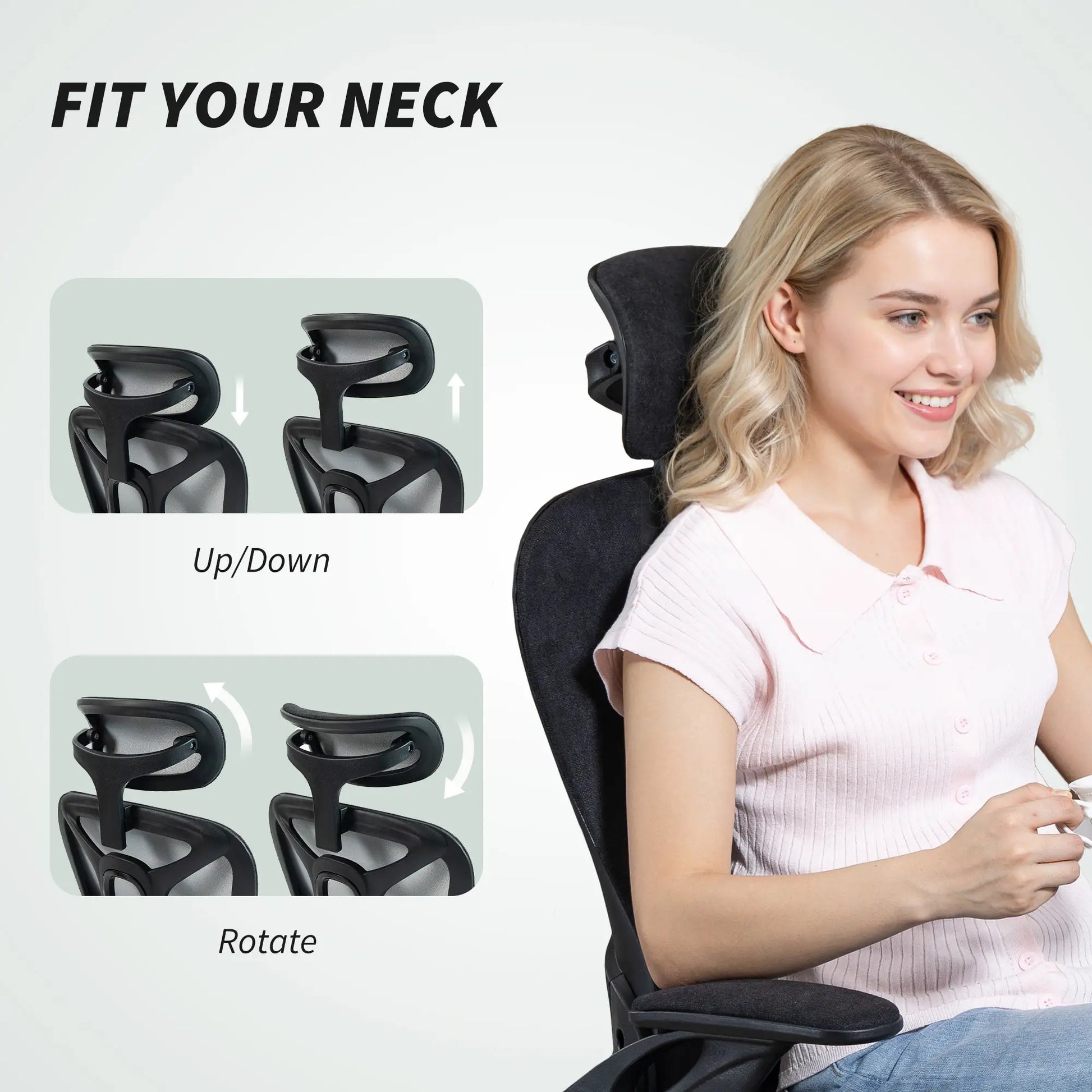 Ergonomic Office Chair, Adjustable Lumbar Support, Headrest, Flip-up Armrests, Black Task Chairs at Gallery Canada