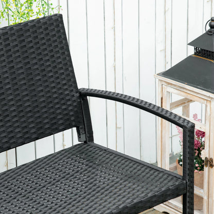 Rattan Wicker Loveseat, Garden Bench, Hand Woven, Portable, Black Patio Chairs at Gallery Canada