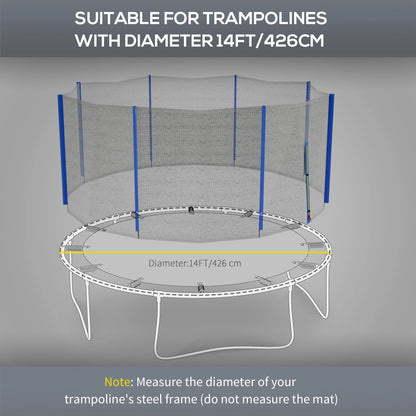 14ft Round Trampoline Net Enclosure, 8 Straight Poles, Blue Trampolines at Gallery Canada