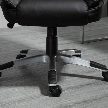 Adjustable High Back Executive Office Chair, PU Leather, Padded Armrests Executive & Manager Chairs at Gallery Canada