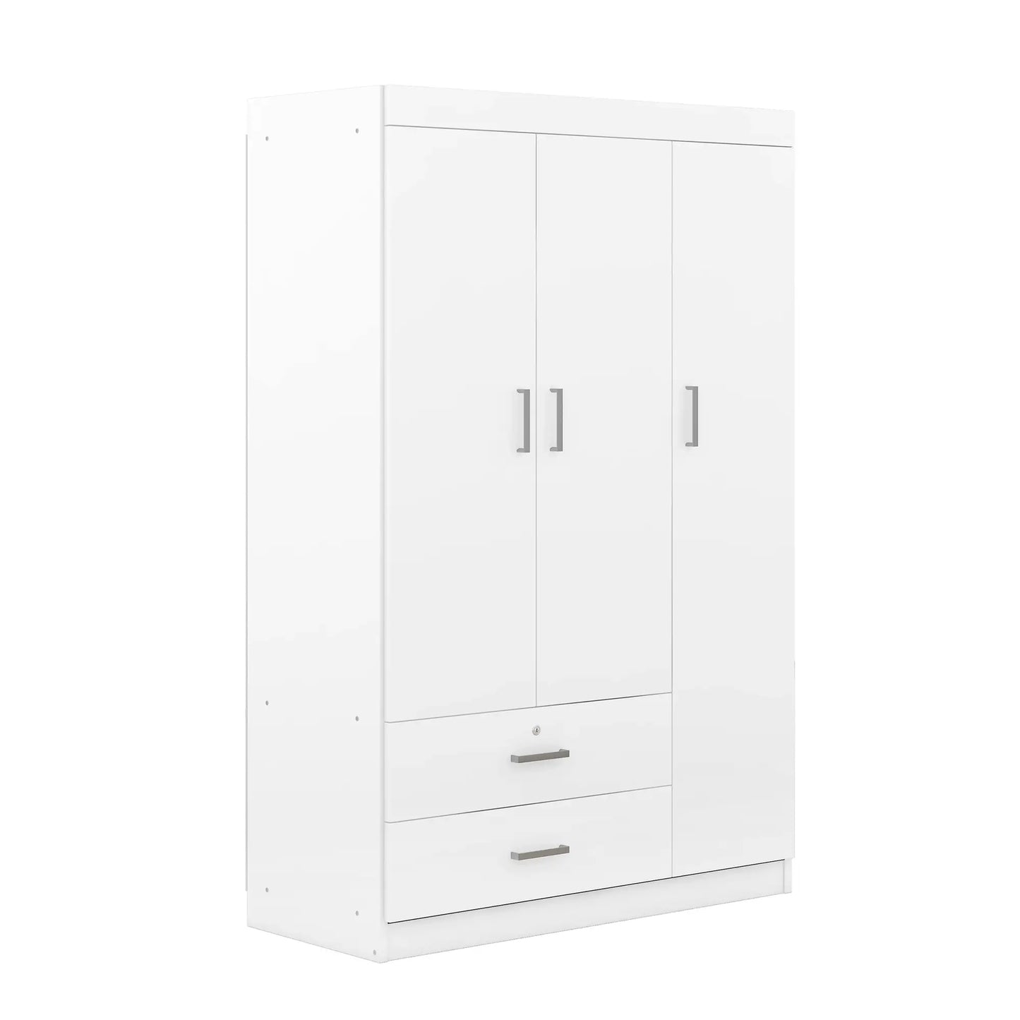 Modern Wardrobe, 2 Drawers, MDF Construction, 41.5" L x 18.5" W x 68" H, White Clothing Storage at Gallery Canada