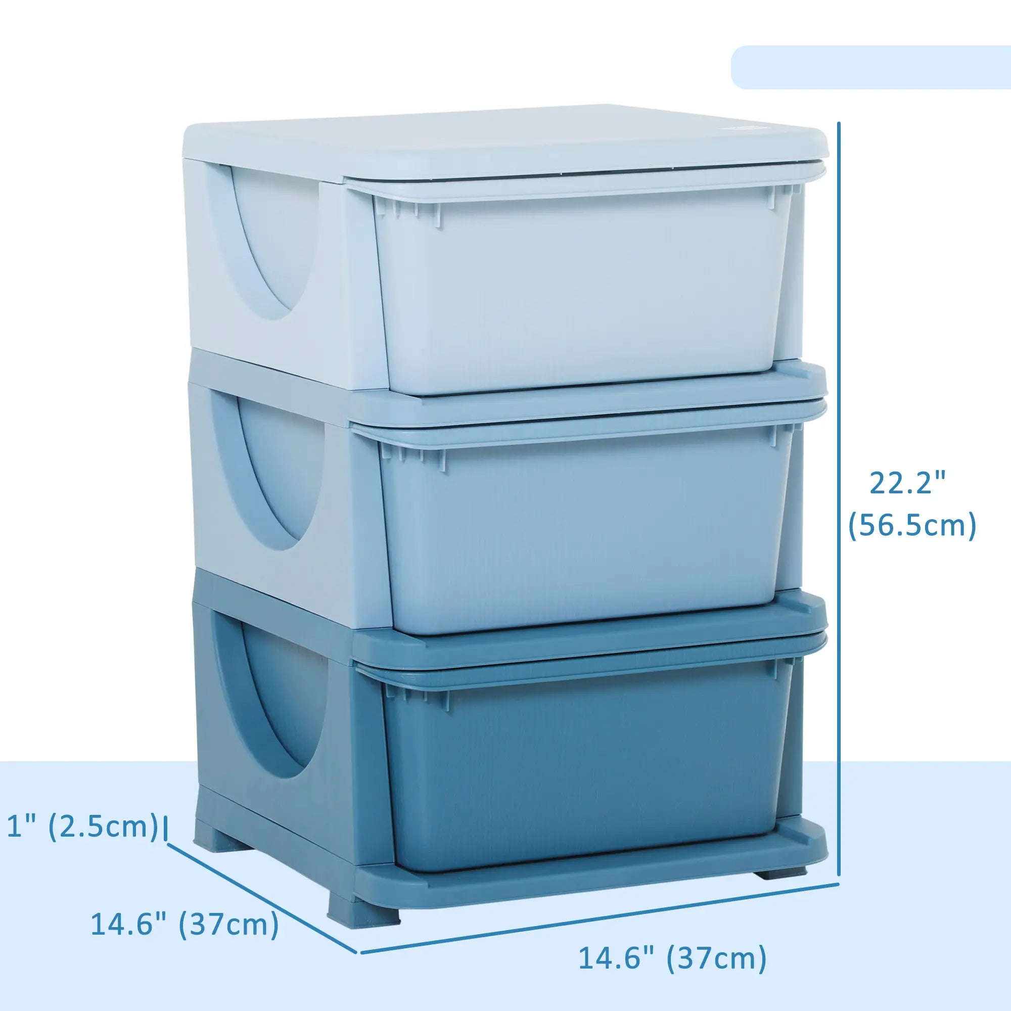 3 Tier Toy Organizer, 3 Plastic Drawers, Blue Baby & Kids Storage at Gallery Canada