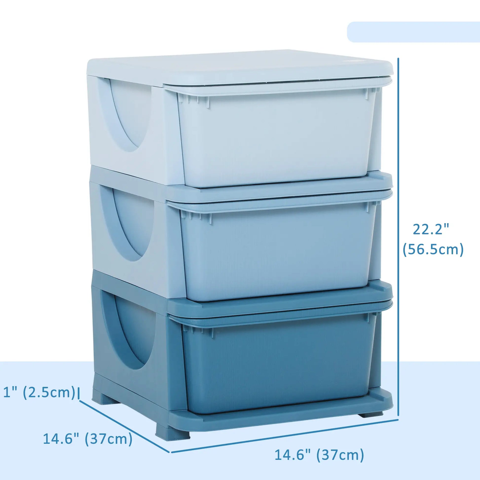 3 Tier Toy Organizer, 3 Plastic Drawers, Blue Baby & Kids Storage at Gallery Canada