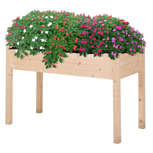 48" x 22" x 30" Wooden Raised Garden Bed, Elevated Planter Box, Natural Wood Elevated Garden Beds Natural at Gallery Canada