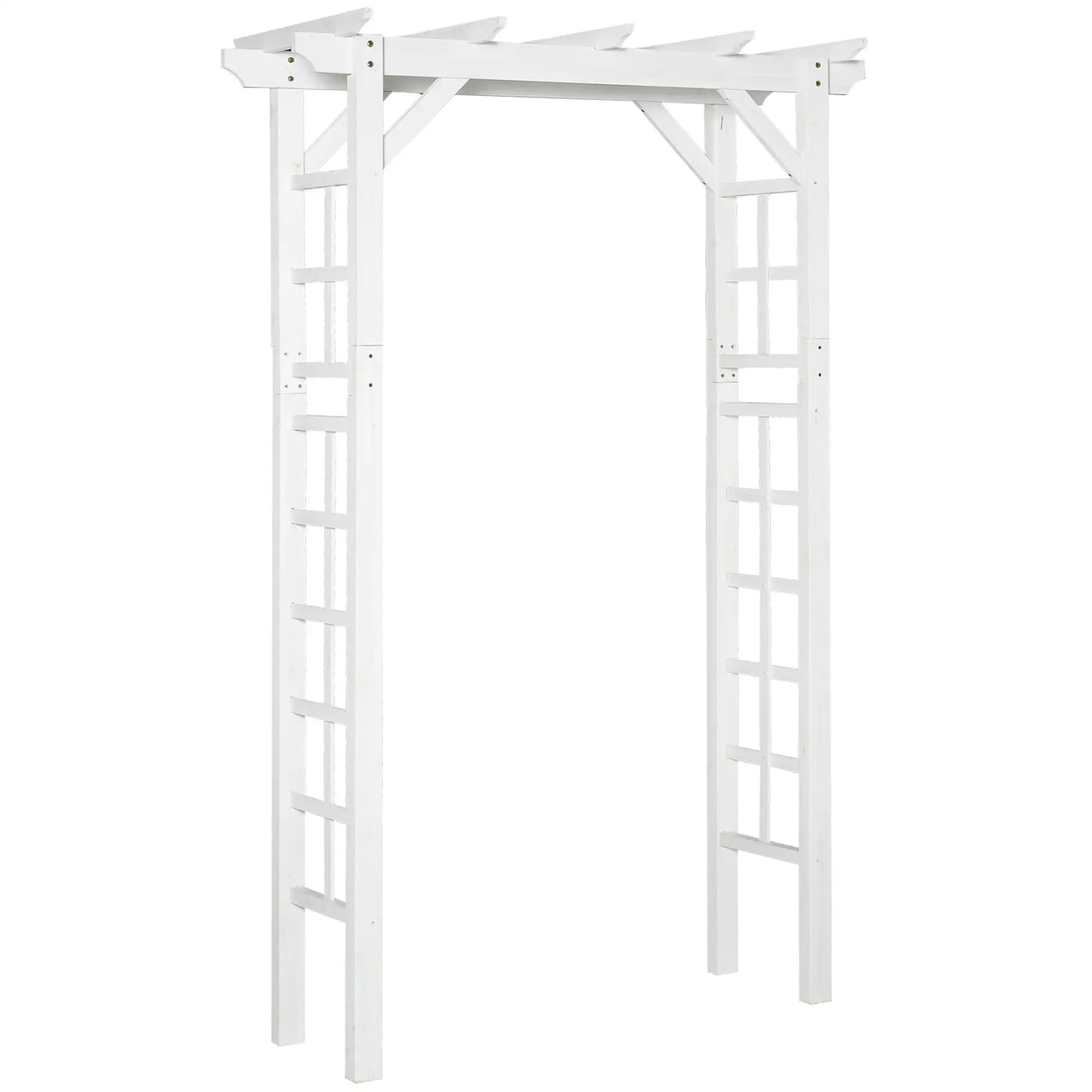85" Wooden Garden Arbour, Outdoor Arch Trellis for Vines, White Garden Arches White at Gallery Canada