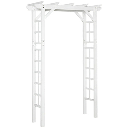85" Wooden Garden Arbour, Outdoor Arch Trellis for Vines, White Garden Arches White at Gallery Canada