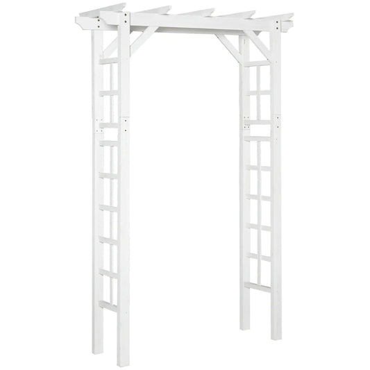 85" Wooden Garden Arbour, Outdoor Arch Trellis for Vines, White Garden Arches White at Gallery Canada