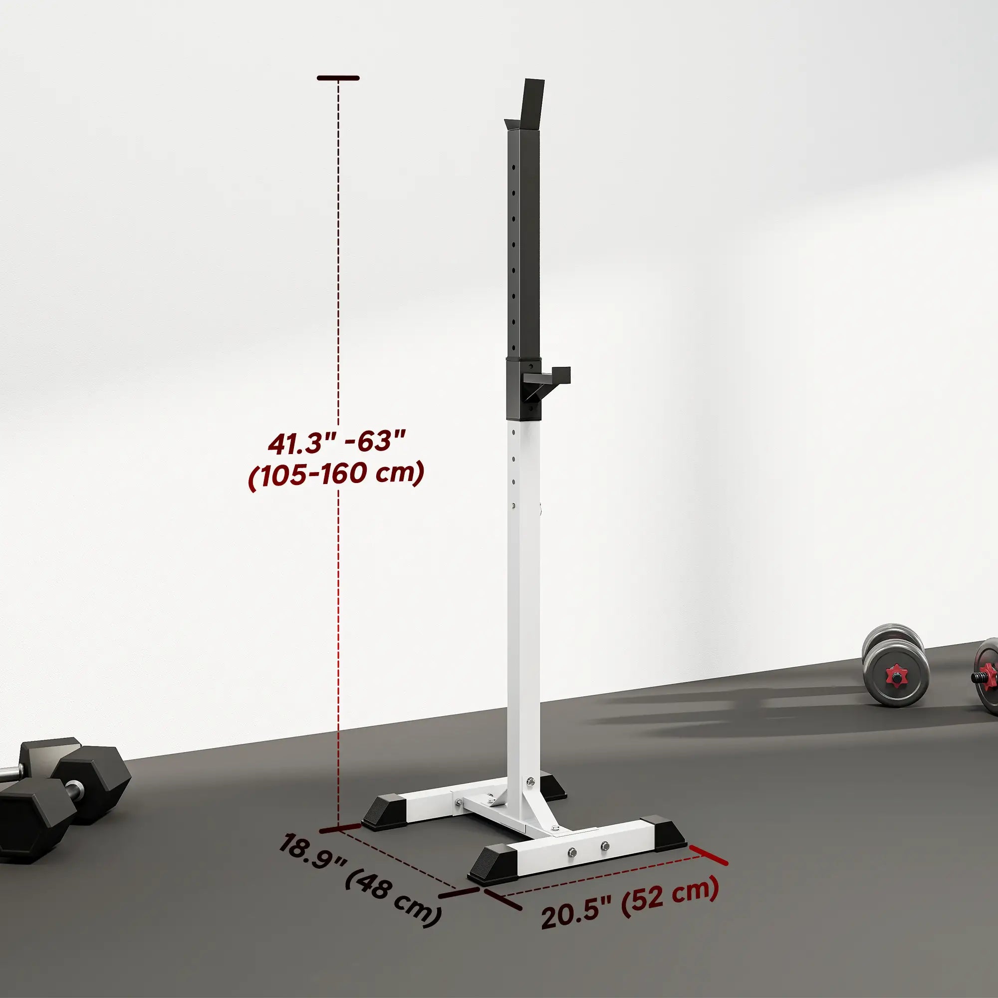 Adjustable Barbell Rack, Squat Stand, 2 Bars Holder, Black, White Power Towers at Gallery Canada