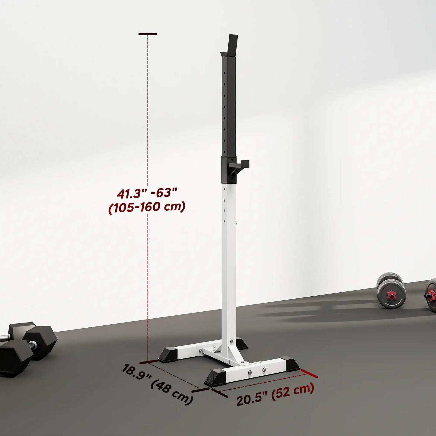 Adjustable Barbell Rack, Squat Stand, 2 Bars Holder, Black, White Power Towers at Gallery Canada