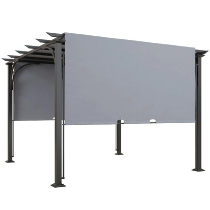 10' x 10' Outdoor Pergola, Steel Frame, Grey Pergolas at Gallery Canada
