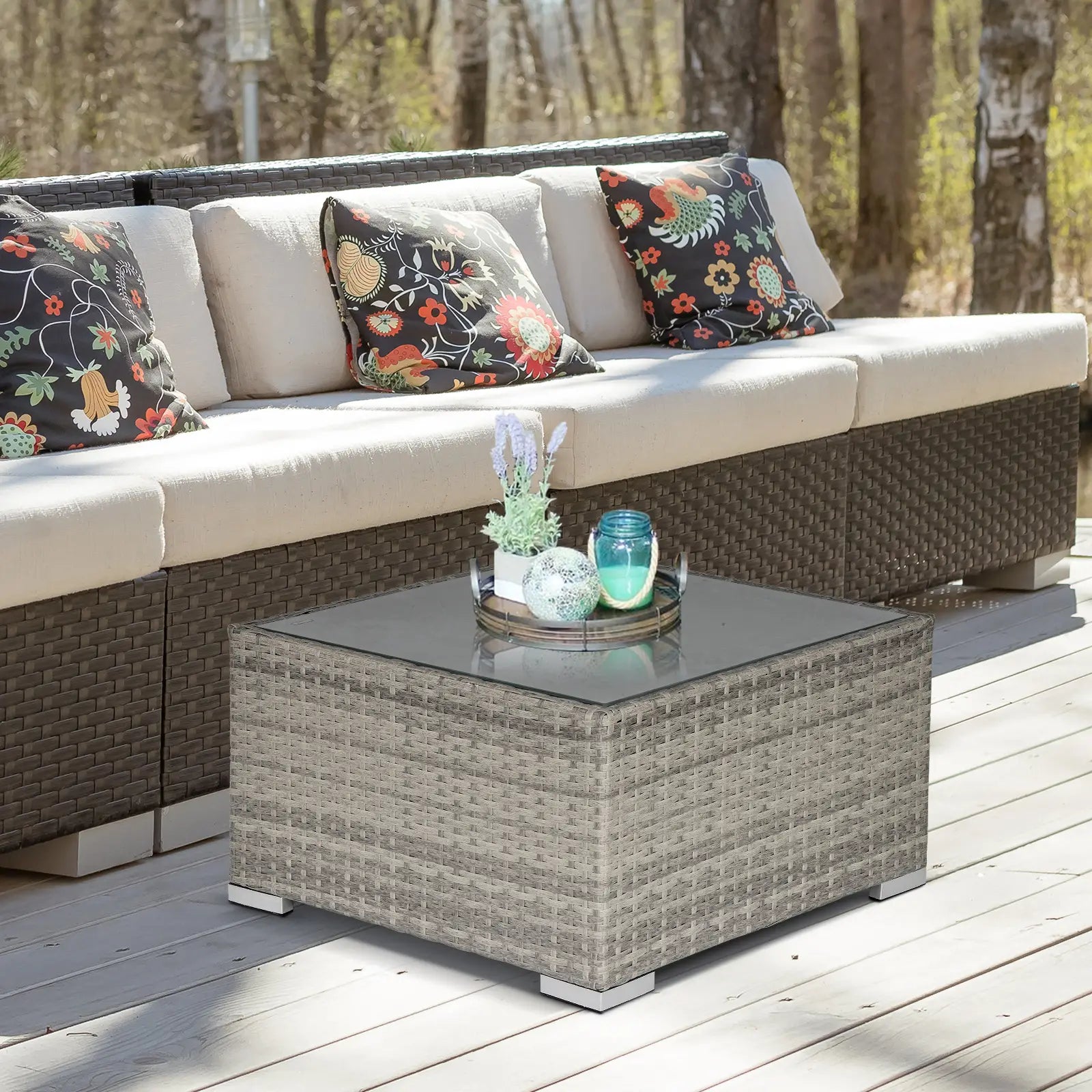 Rattan Garden Coffee Table, 25.6