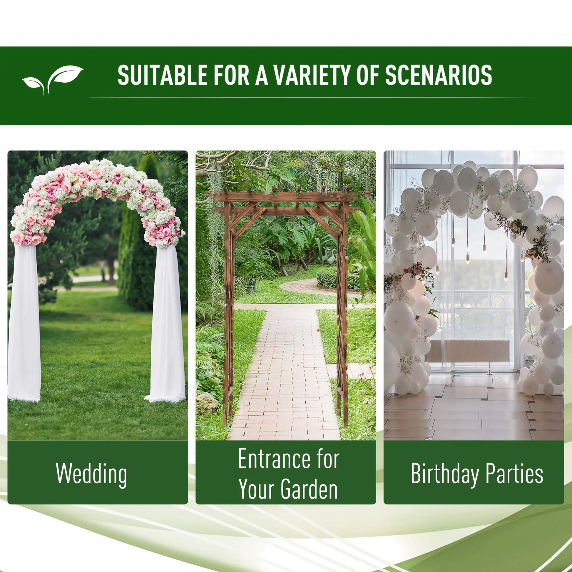 79" Arched Plant Trellis, Pergola Style Roof, Fir Wood Frame Garden Arches at Gallery Canada