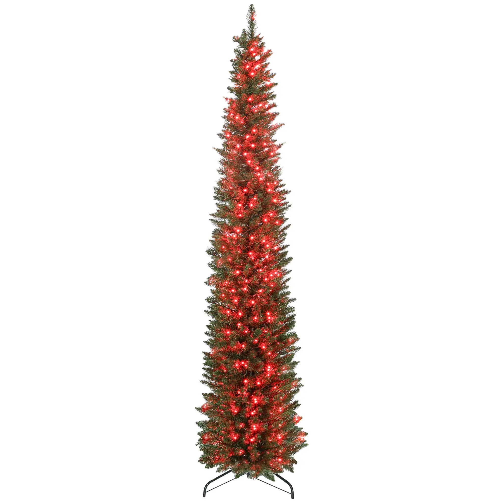 7.5ft Christmas Tree, Colorful DIY LEDs, Hinged Pencil, Remote, Timer, Green Pencil Christmas Trees Green at Gallery Canada
