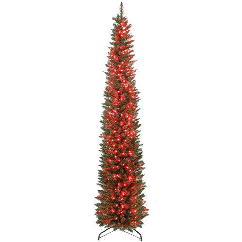 7.5ft Christmas Tree, Colorful DIY LEDs, Hinged Pencil, Remote, Timer, Green