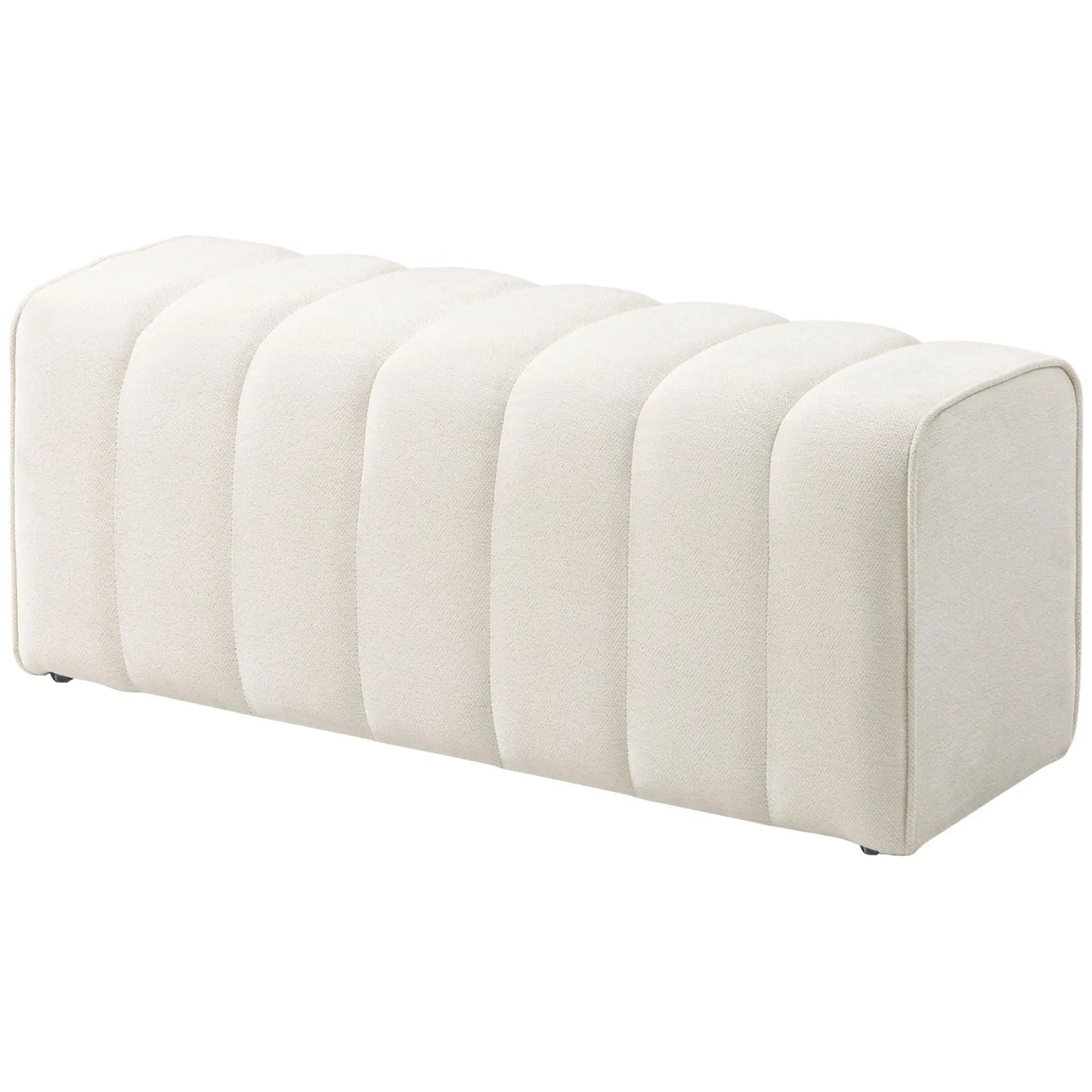 43" Upholstered Bed Bench, 485 lbs Capacity, Cream White Storage Ottomans & Benches Cream at Gallery Canada