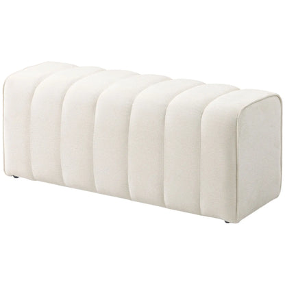 43" Upholstered Bed Bench, 485 lbs Capacity, Cream White Storage Ottomans & Benches Cream at Gallery Canada