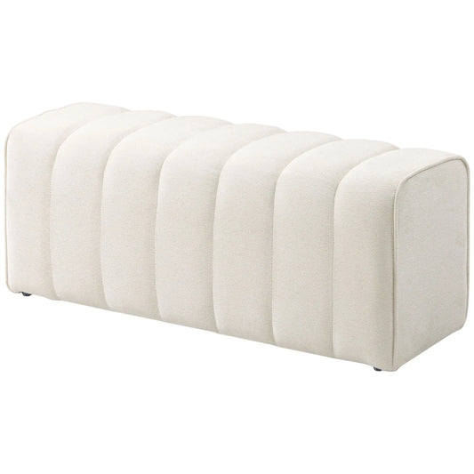 43" Upholstered Bed Bench, 485 lbs Capacity, Cream White Storage Ottomans & Benches Cream at Gallery Canada