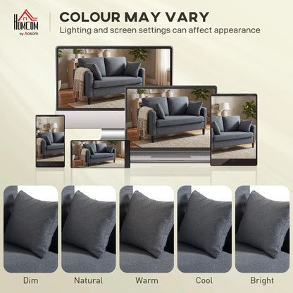 55" Loveseat Sofa, Modern Linen Upholstered, Dark Grey 2-Seater Sofas at Gallery Canada