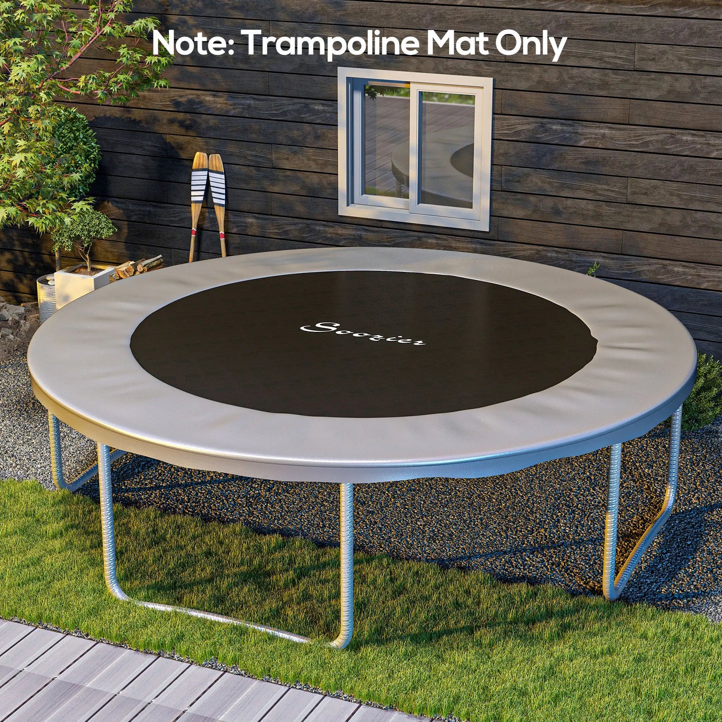 Trampoline Mat Replacement, 12ft, with Spring Pull Tool, 72 V-Hooks, Green Trampolines at Gallery Canada