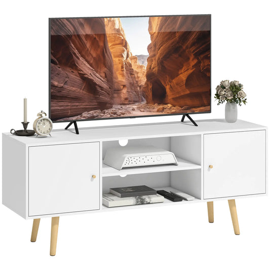 TV Stand For TVs Up To 55 Inches, With Storage, White TV Stands White at Gallery Canada