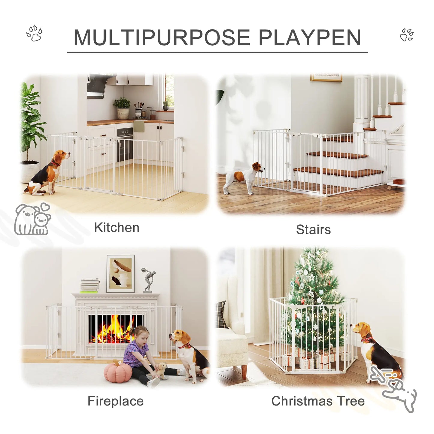 Foldable Dog Playpen, Small Medium Size, With Door, White Houses, Kennels & Pens at Gallery Canada