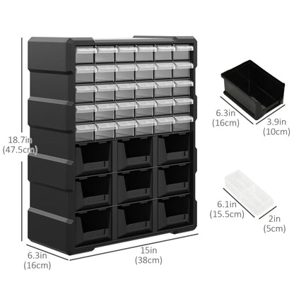 Plastic 39 Drawer Parts Organizer, Wall Mount Storage Cabinet, 2, Black Tool Organizers at Gallery Canada