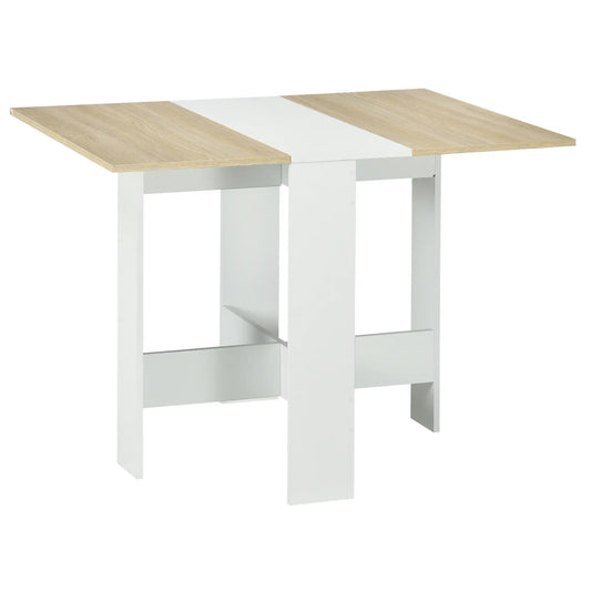 Drop Leaf Dining Table, Folding Wood Table, Multi-Use Side Table, White/Oak, White, Oak Bar Tables & Dining Tables Oak and White at Gallery Canada