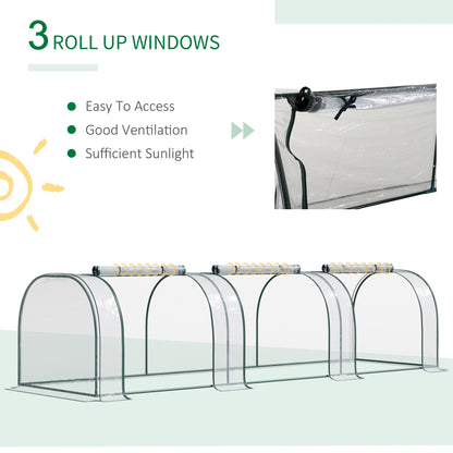 138"x39"x32" Transparent PVC Mini Tunnel Greenhouse, Steel Frame, Zipped Doors Mini Greenhouses at Gallery Canada