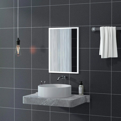 20" x 28" White Bathroom Mirror, Rectangular Wall Mirror for Living Room, White Wall Mirrors at Gallery Canada
