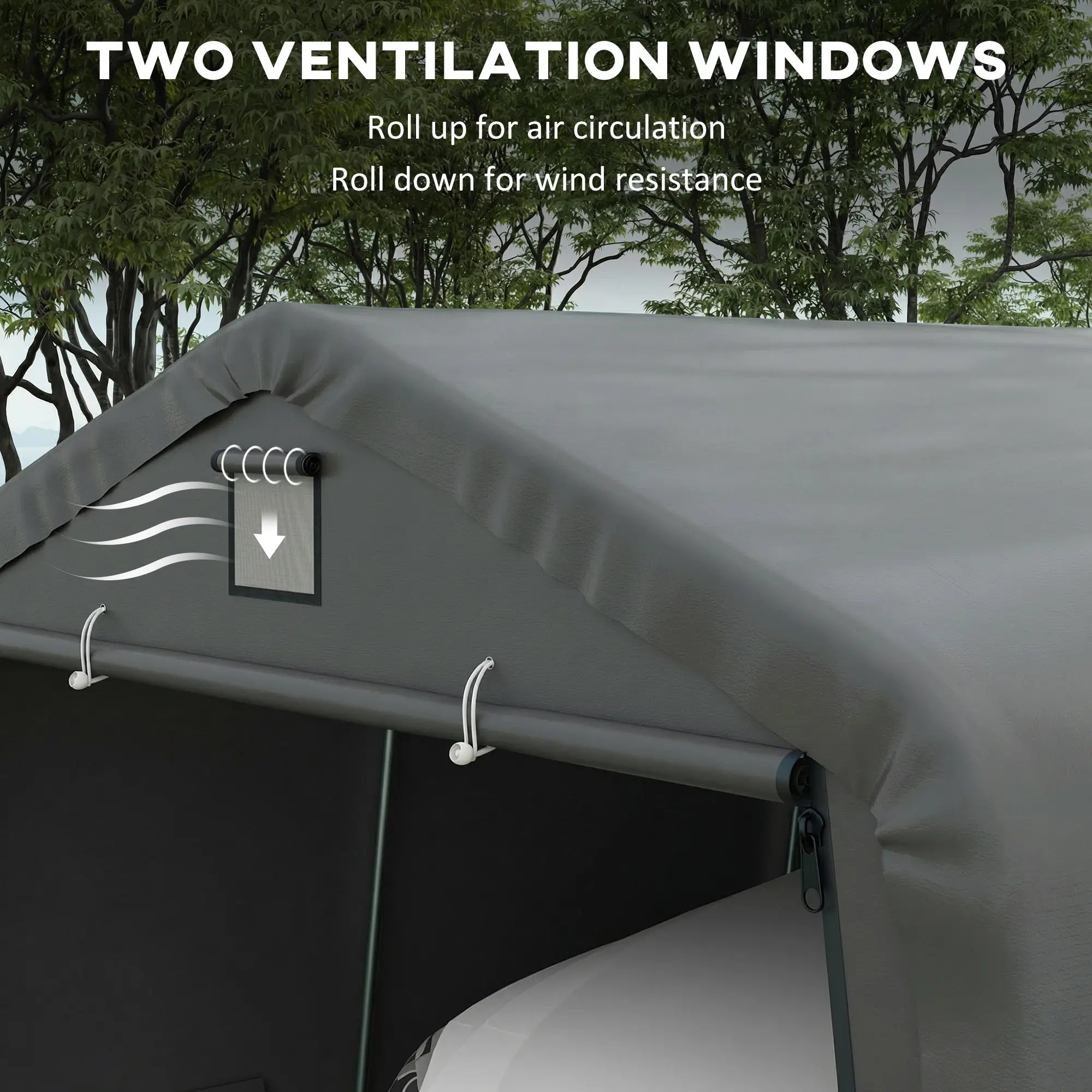12' x 20' Portable Garage, Heavy Duty Carport, Dark Grey Car Shelters at Gallery Canada